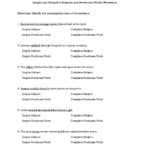 Simple And Complete Subjects And Predicates Free Worksheet