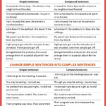 Simple And Complex Sentences Worksheet