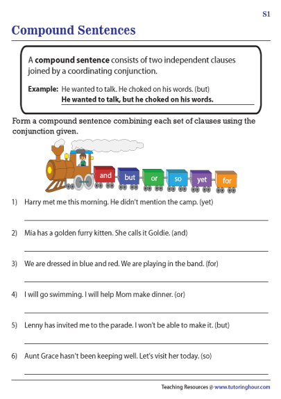 Simple And Compound Sentence Worksheet