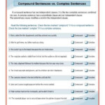 Simple And Compound Sentence Worksheet