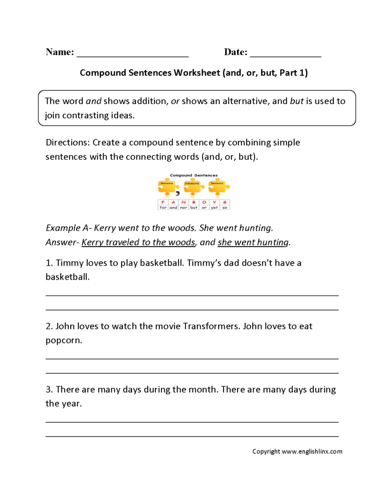 Simple Compound And Complex Sentences Worksheet With Answer