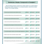 Simple Compound Complex Sentences Worksheet