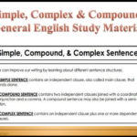Simple Compound Complex Worksheet