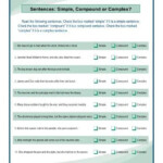 Simple Compound Or Complex Sentence Sentence Structure Worksheet