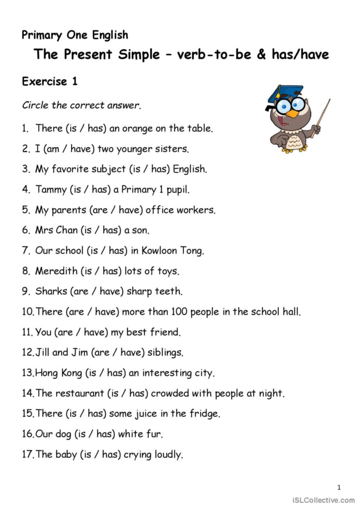 Simple Present Tense Verb to be English ESL Worksheets Pdf Doc