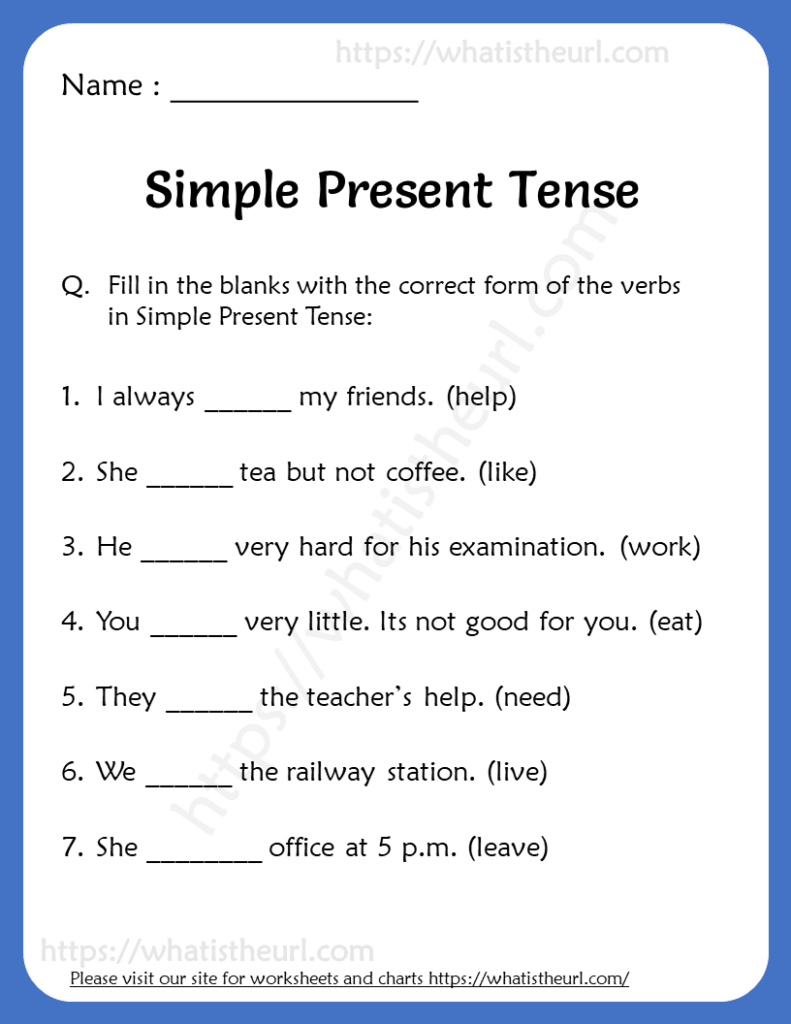 Simple Present Tense Worksheets For Grade 3 Your Home Teacher