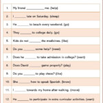 Simple Present Tense Worksheets For Kindergarten Tech4liv