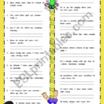 Simple Present Word Order ESL Worksheet By SaraMariam