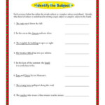 Simple Subject And Complete Subject Worksheet Activity K12reader