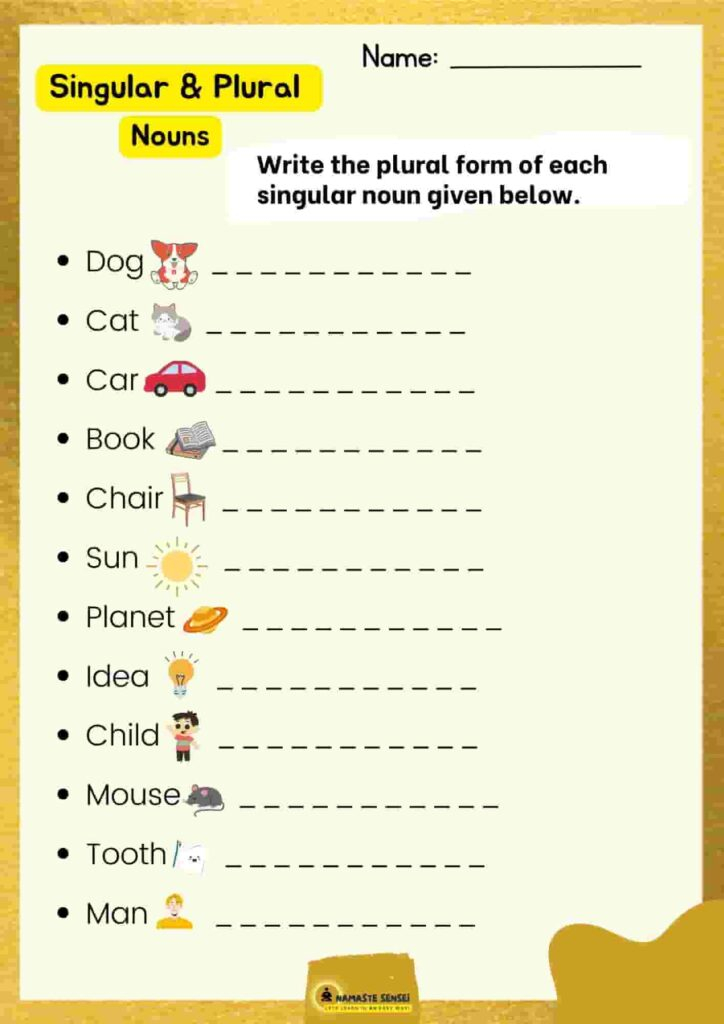 Singular And Plural Nouns Worksheet Answers Free PDF