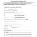 Subject And Predicate Worksheets Adding A Subject And Predicate Worksheet