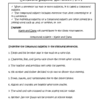 Subject And Predicate Worksheets Compound Subject Worksheet Part 1