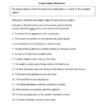 Subject And Predicate Worksheets Simple Subject Worksheet