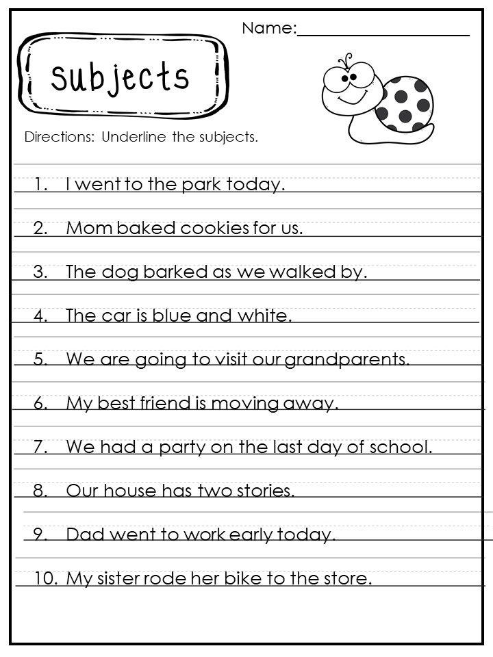 Subject And Verb Agreement Worksheet Identifying Subjects And Verbs 