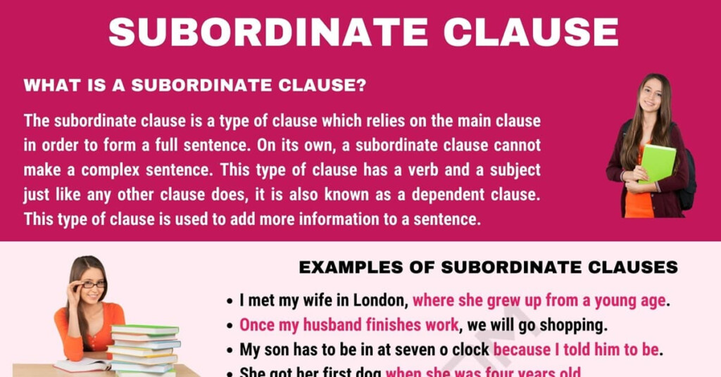 Subordinate Clause Examples And Definition Of Subordinate Clauses 