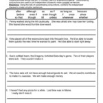 Subordinating Conjunctions Worksheet 5th Grade