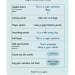 Super Sentence Check List Year 1 Or 2 Printable Teaching Resources