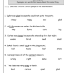 Synonyms Worksheet WorkSheets For Kids