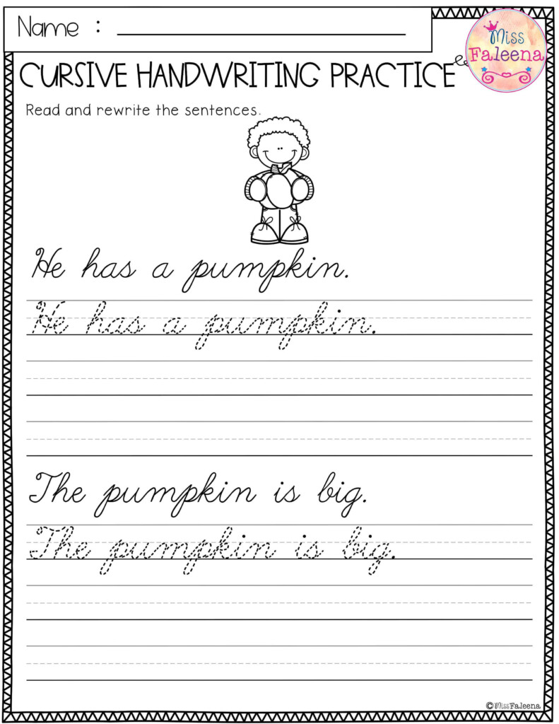 Teaching Cursive Writing Worksheet