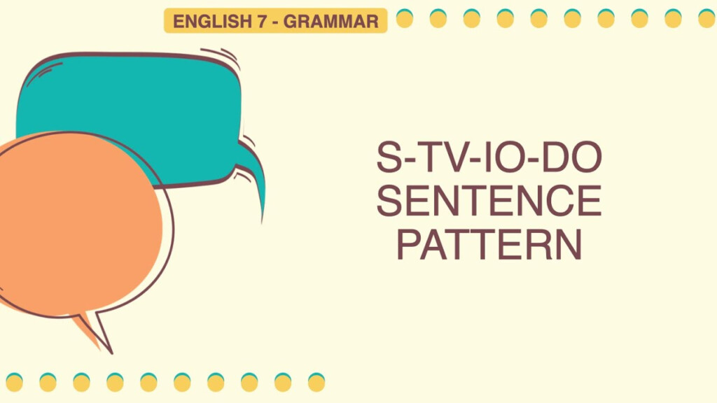 The S TV IO DO Sentence Pattern YouTube