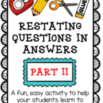 This Activity Is Designed For Students To Practice Restating Questions