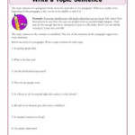 Topic Sentence Worksheet 2nd Grade