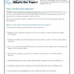 Topic Sentence Worksheet 3rd Grade Pdf
