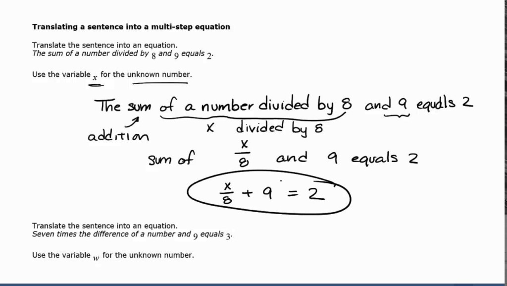 Translating Sentences Into Equations Worksheet Pdf Equations Worksheets