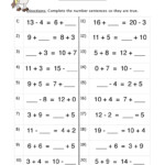 True Addition Number Sentences Worksheet Have Fun Teaching