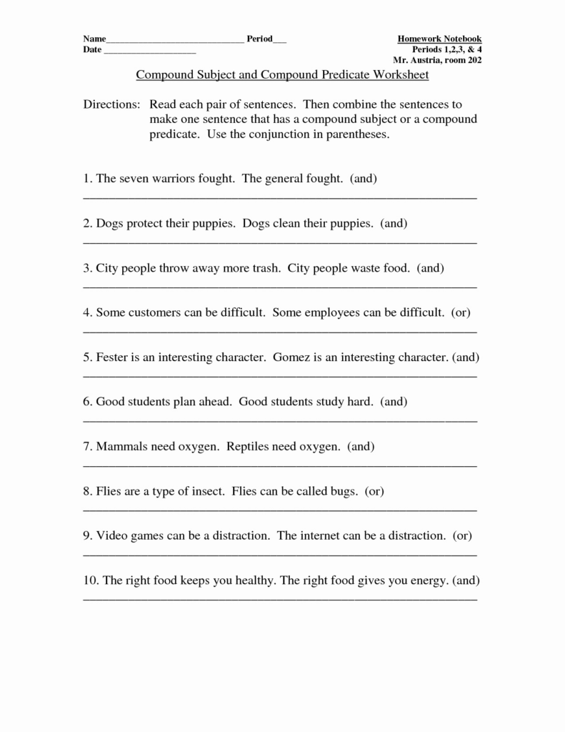 Types Of Sentences Worksheets 4th Grade