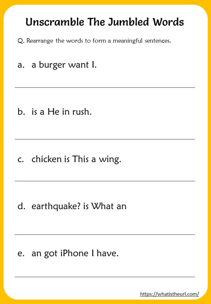 Unscramble The Jumbled Words Worksheets Jumbled Words Meaningful 