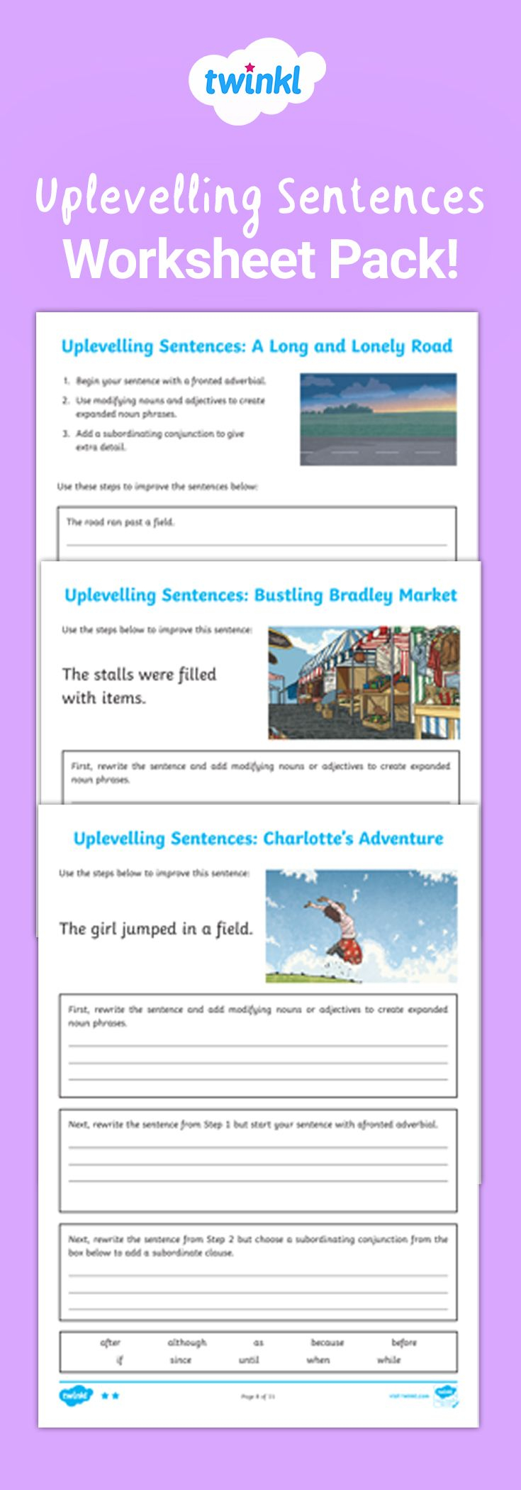 Uplevelling Sentences Worksheet Pack Sentence Activities Expanded