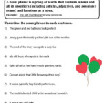 Verb Phrase And Noun Phrase Worksheet