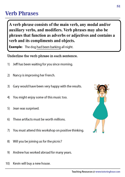 Verb Phrase Worksheets