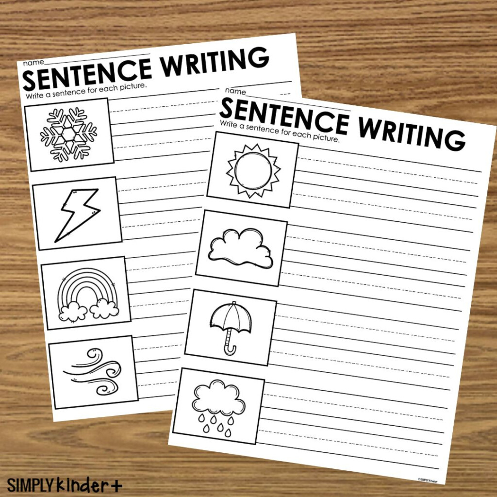 Weather Sentence Writing Printables Word Bank Writing Center Simply 