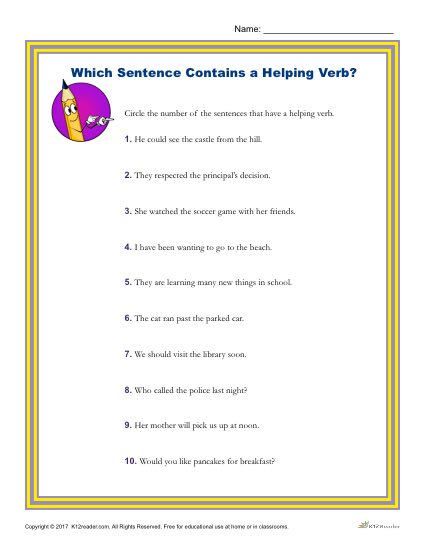 Which Sentence Contains A Helping Verb