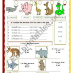 Wild Animals Sentences With Can And Can t verbs Fly Run Climb