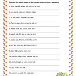 Word Order Word Order English Grammar Worksheets Unscramble Words