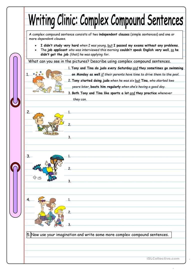 Worksheet On Compound And Complex Sentences
