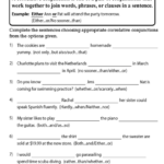 Worksheets On Correlative Conjunctions