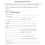 Writing Complete Sentences Worksheets 2nd Grade Answer Key Cleo Sheets