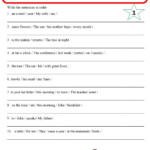 Writing Complete Sentences Worksheets