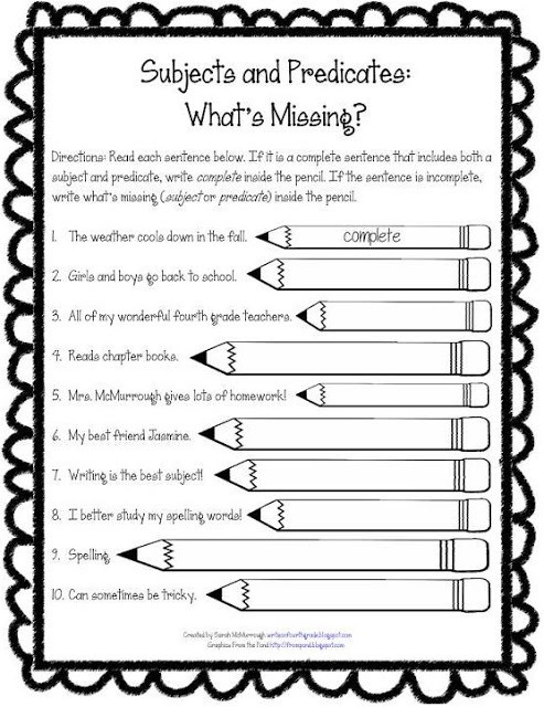 Writing Sentences Worksheet 4th Grade