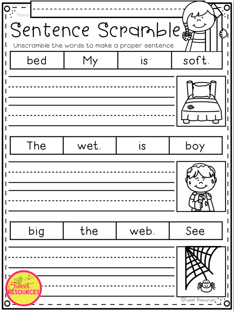 Writing Sentences Worksheets For 1st Grade Pdf Free Kidsworksheetfun