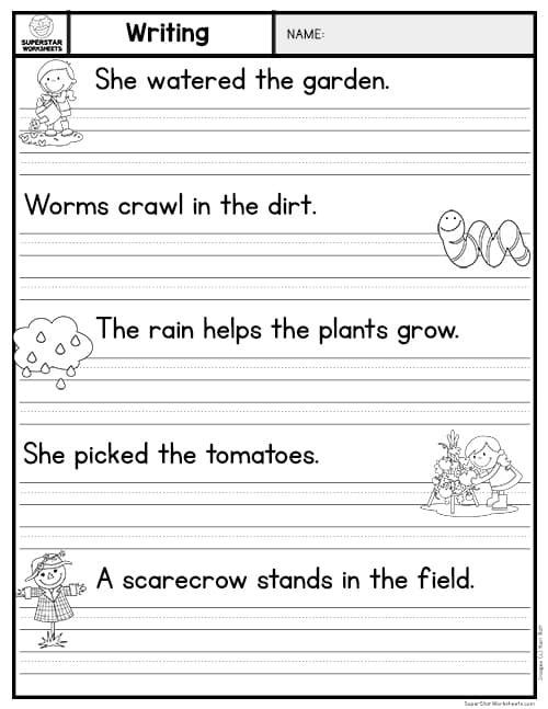 Writing Sentences Worksheets Kindergarten Printable Kindergarten 