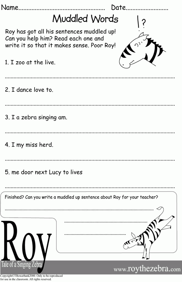 Writing Sentences Year 1 Worksheets Worksheets For Kindergarten