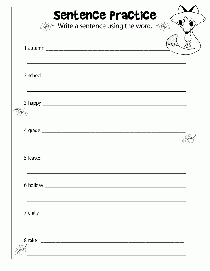 Writing Worksheet 3rd Grade