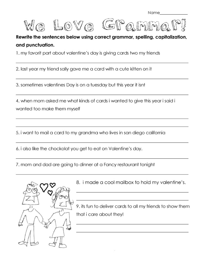 Writing Worksheets For 3rd Graders