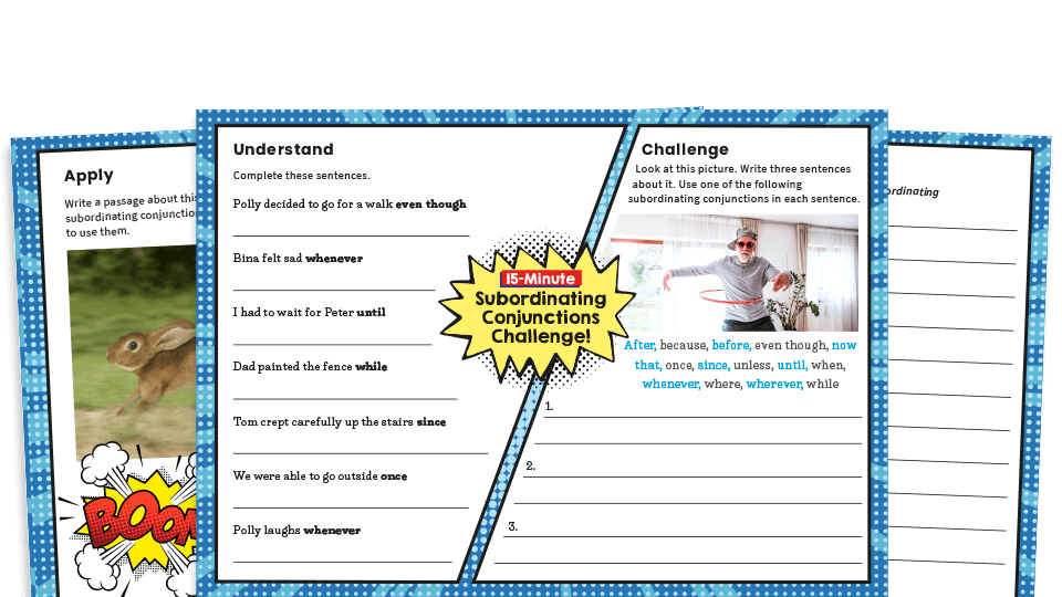 Year 3 Subordinating Conjunctions KS2 SPaG Worksheets Plazoom